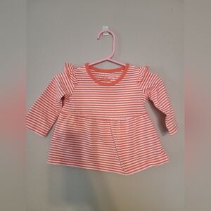 Cat & Jack Orange Striped Long Sleeve Tee